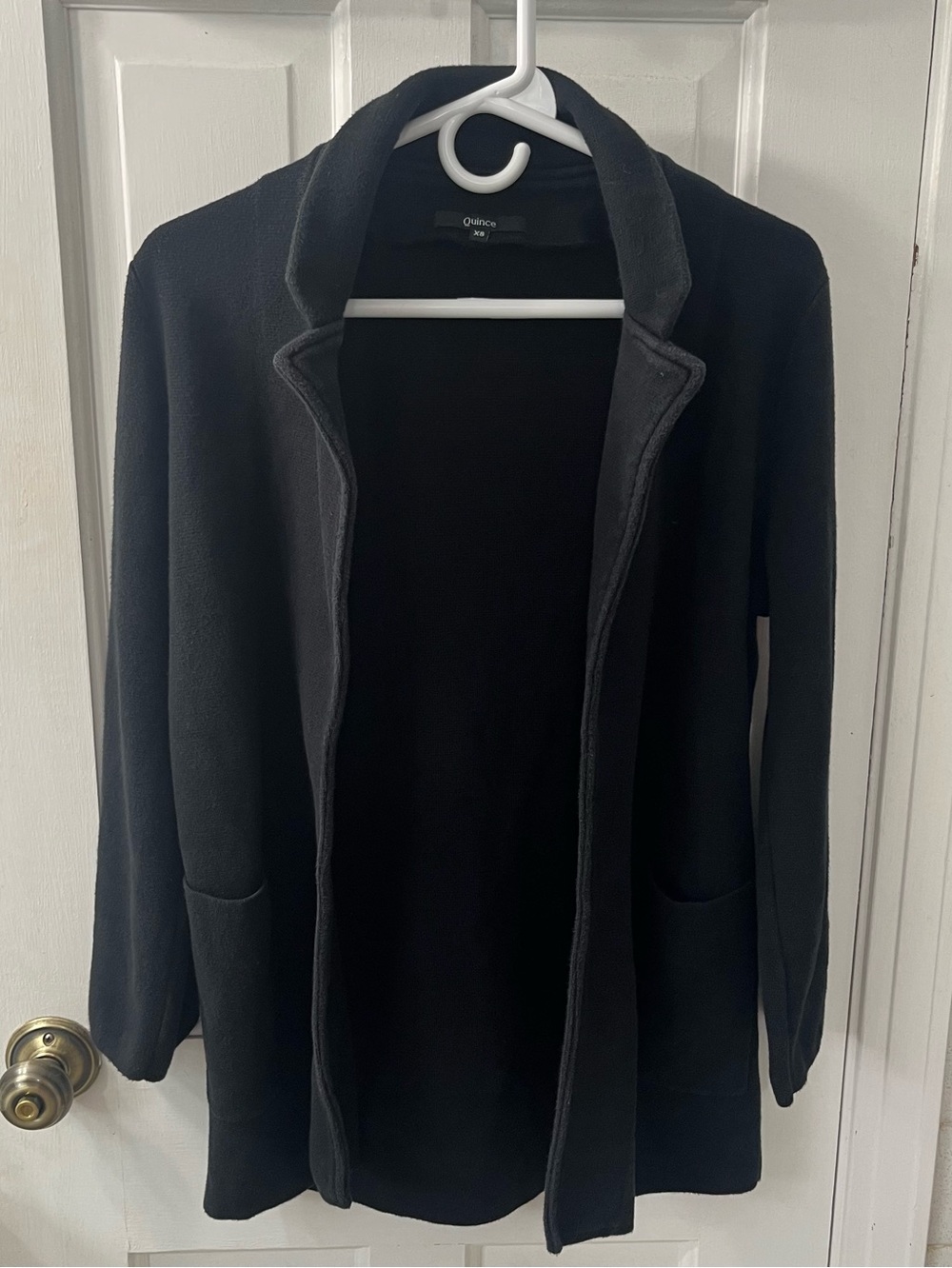 Quince Knit Sweater Blazer Jacket Black XS Minimalist Workwear